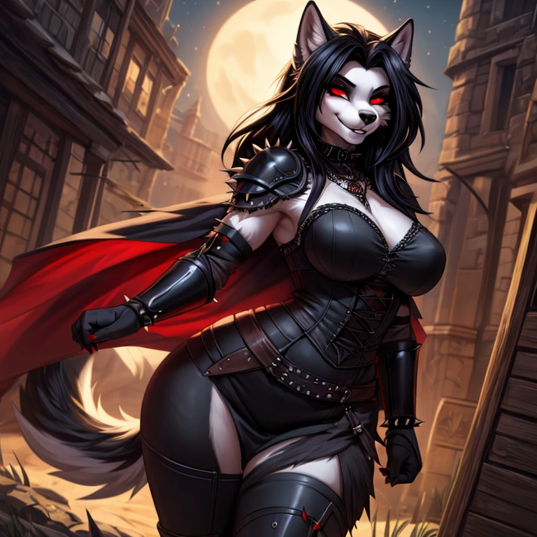 (masterpiece, best quality), close up, overhead view, cowboy shot, Anime style, detailed, sexy Blake, highly detailed, intricate, professional art, digital art, 20k, blake belladonna, (african woman: 2.3), (dark skin: 2.8), portrait, sexy woman, (japanese sci-fi complex background, city:1.35), city, animal eyes, cat ears, big ass, black hair, long hair, blunt bangs, lipstick, (purple makeup:1.1), black eyeshadow, detailed hair, ultra detailed face, yellow eyes, perfect eyes, cat eyes, beautiful eyes, big eyes, amber eyes, detailed eyes, perfect face, (very dark-skinned female: 1.8), african woman, very dark-skinned character, (very dark-skinned female: 3.2), (tail:0), (japanese clothes:0.6), night-gown, (hip vent:0.9), (bridal gauntlets:1.1), shrug (clothing), (slightly transparent clothes:1.2), (young female, 16 years old:1.1, black woman: 2.4), Large Breasts, cleavage, (fit body: 1.1) Black and white outfit. White tailcoat. Tight black spats, thong, Black laced bra.