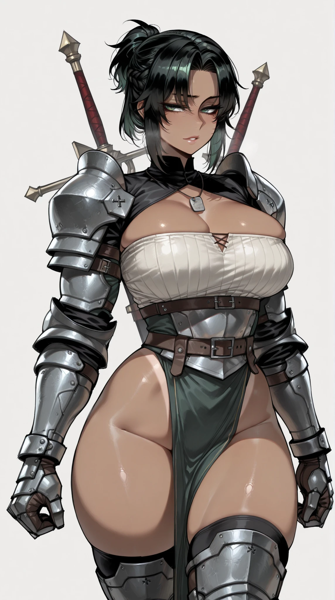 Journey back in time with a captivating photo of a beautiful female warrior from the Middle Ages. Clad in a suit of finely crafted armor, she stands tall with a determined expression. Her strength and courage are evident as she wields her weapon with skill, ready to defend her kingdom and honor. (Medieval warrior, Finely crafted armor, Determined), (Intricate details:1.2), (Photorealistic:1.2), (Courageous, Resolute, Strong-willed), inspired by medieval tapestries depicting brave knights and the valor of historical women warriors.(((milf))),<lora:echidna:0.75>