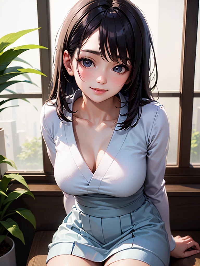 Cowgirl, gray shirt, open chest, gray cowboy hat, gray panty,