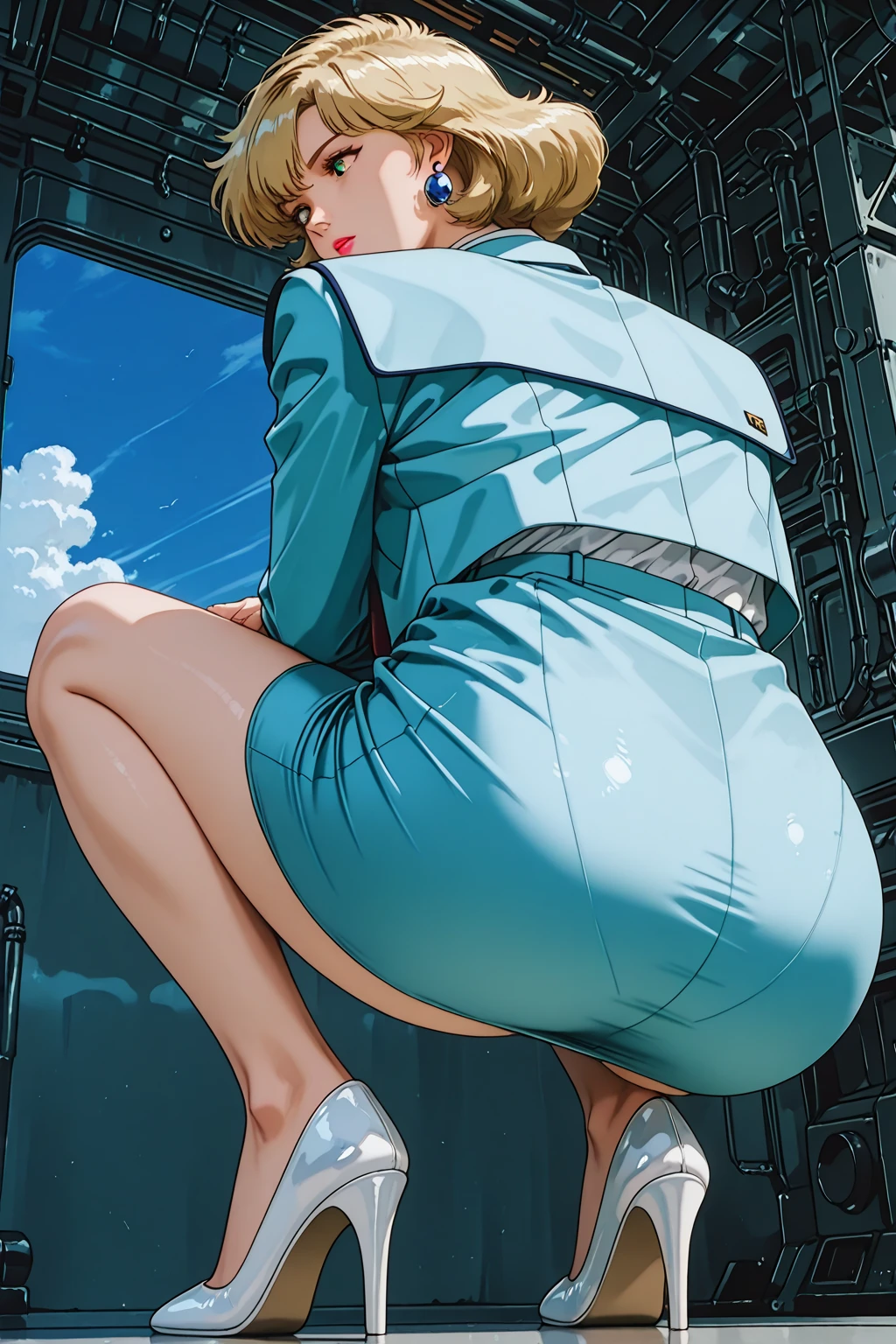 star trek, woman in short dress, pinup, fishnet stockings
