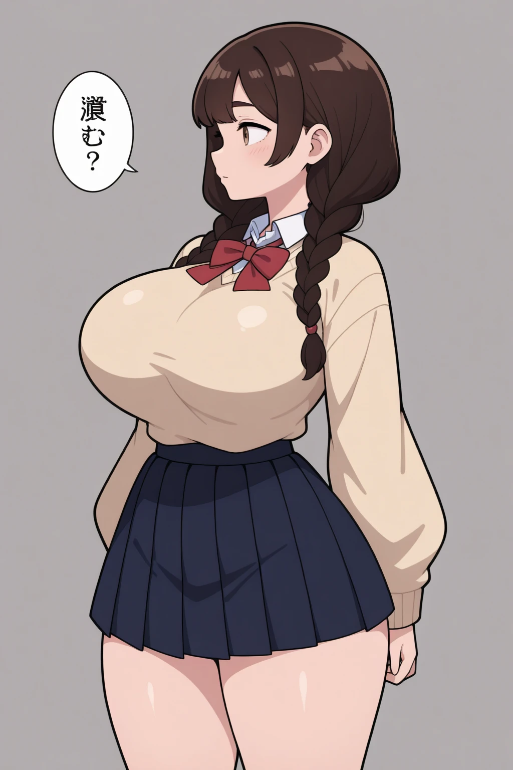 (masterpiece, best quality:1.2), Solitary, A girl, Ogawa Sukeko,In the narrow streets,(Black school uniform,黑色Short skirt),There are walls in front and behind,((blue eyes,beautiful eyes)), Put your hair up, Short skirt,Thin belly),(slim),((Big tits))Big Ass(Look away:1.4),(from above),(Huge breasts)