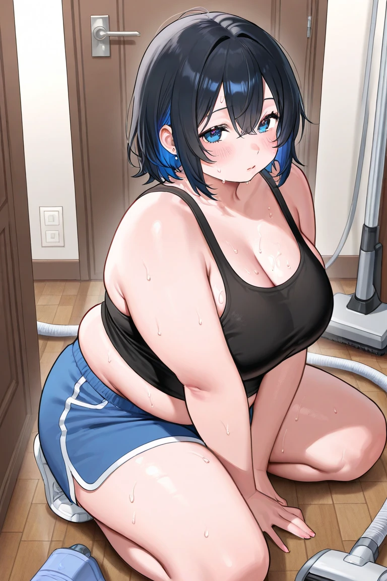 best quality, highly detailed, masterpiece, ultra-detailed, 
(gym:1.2), (solo:1.8),
1girl, rinko-iori, wide hips, low ponytail, cowboy shot, blue eyes, yoga pants, sports bra, covered nipples, open mouth, steaming body, large breasts, 
arms up, arms above and behind head, armpits,
squatting, spread legs