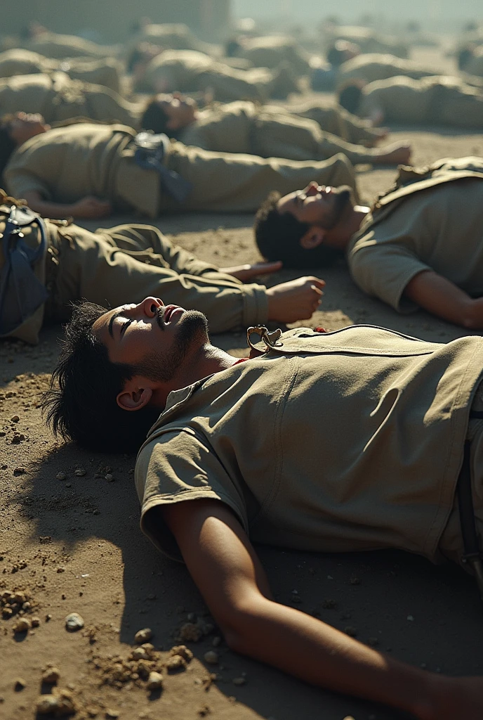 People falling from exhaustion. The scene must be from the 1500s