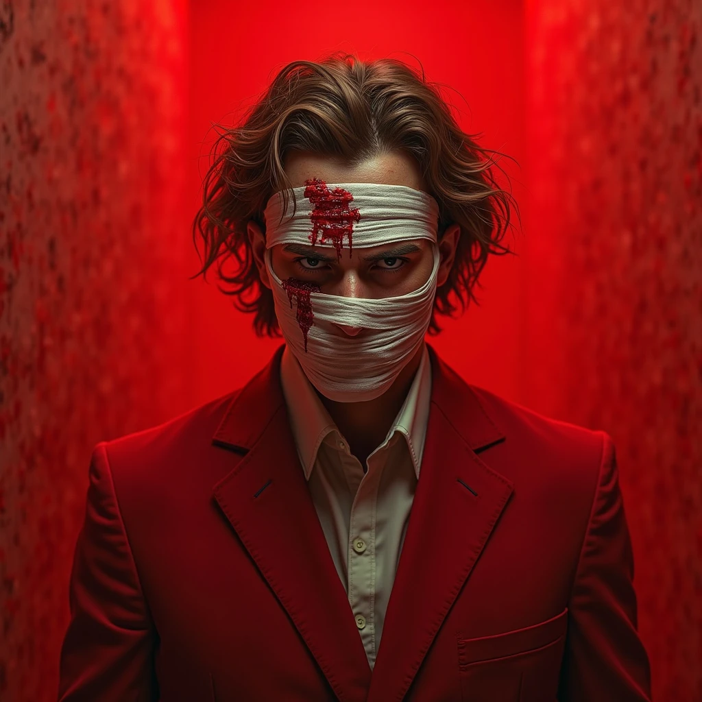 Hannibal Lecter, With half face mask, crazy eyes, Carnival.