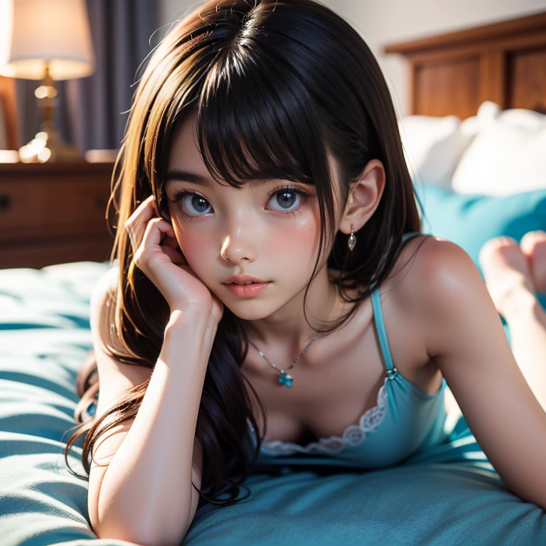 NSFW, 8k, High-level, absurd, masterpiece, best quality, primitive, very detailed CG, very detailed wallpaper, perfect lighting, Extremely detailed (((The personifying " Phoebe Cates " as a Little Girl))), MysticSight, Tyndall effect, Tyndall scattering, Studio gray background with (many Dazzling RainbowColor particles BokeH:1.28), (RoundlyButts, ThighGap), (Exposed:0.4), (Assfocus with looking ahead), BREAK (NOGIZAKA face variations) Extremely Detailed very KAWAII face variations, perfect anatomy, Childish, captivating gaze, elaborate detailed Eyes with (sparkling highlights:1.28), long eyelashes、Glossy RED Lips with beautiful details, Coquettish tongue, Rosy cheeks, Radiant PearlSkin with clear transparency . { (Dynamic LifeLike expressions:1.4) | :d) }, (large eyes:-1) .