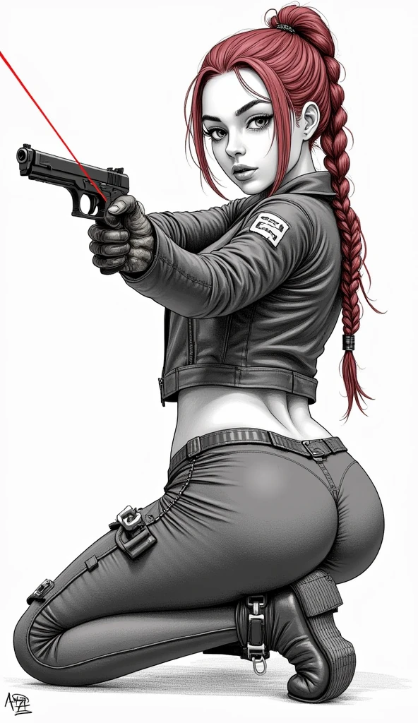 an attractive woman [gunslinger:bounty hunter:0.4] standing in a scifi wilderness (boxedfutures style:1)