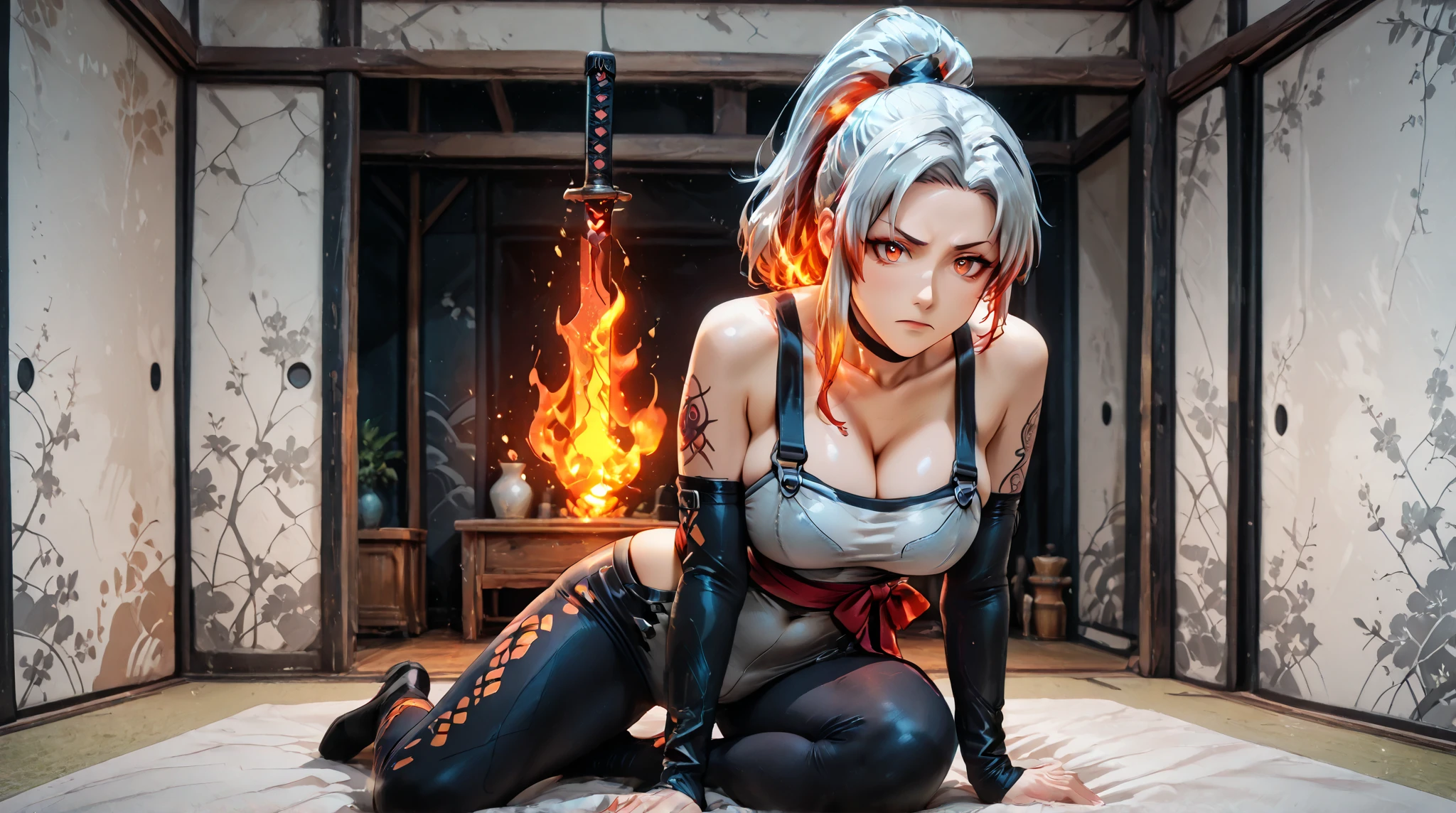 A beautiful girl with cat ears and silver hair wearing a bondage suit with bare breasts and buttocks is messed with by a man on the bed
I'm squirting on a shrimp sled.