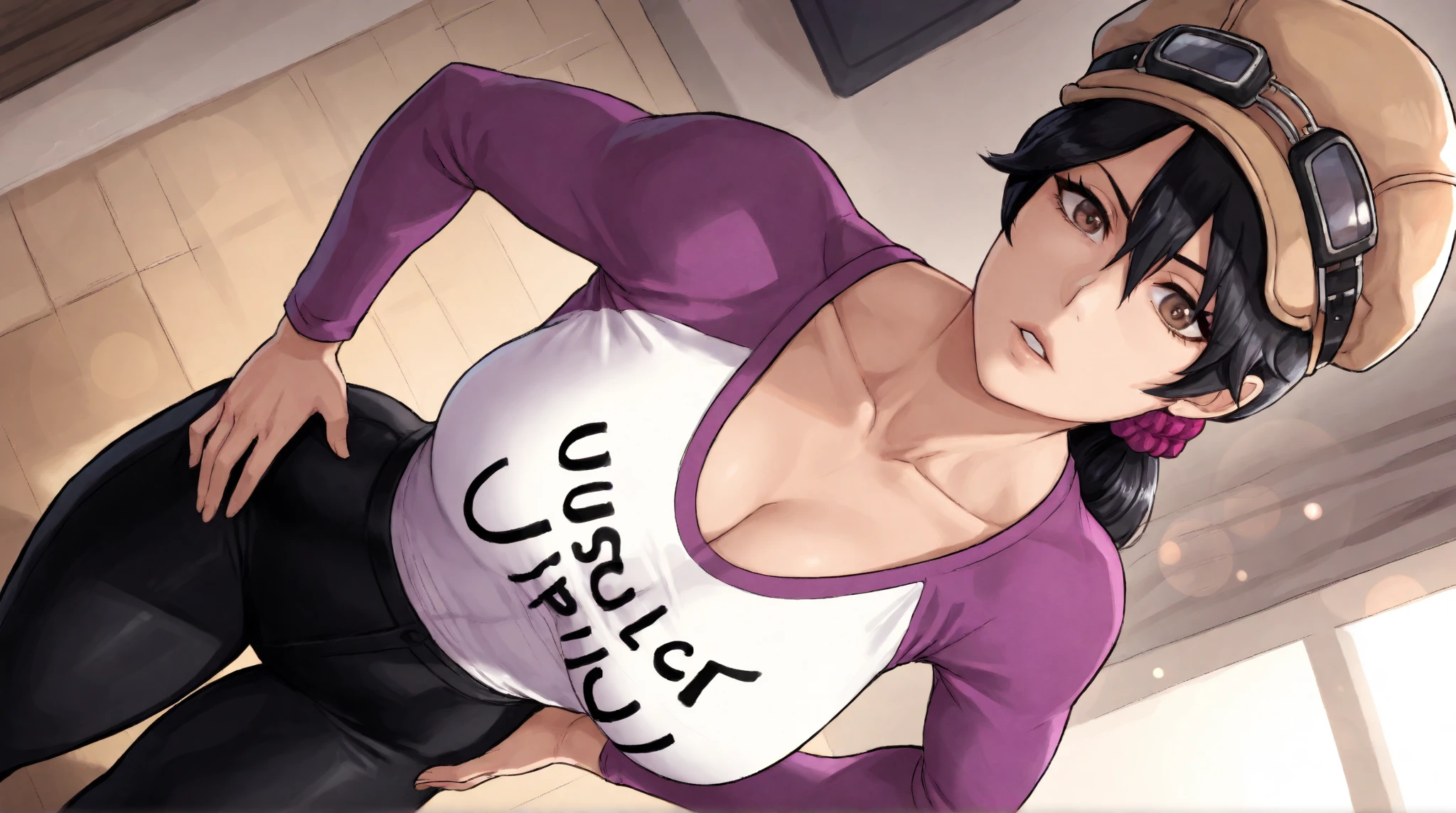full body in image, full woman, (feet on image), simple hair, female body, hoodie sweater, jogger pants, curvy body, large hips, beautiful woman, thicc body, big thighs, voluptuous body, full thick body, dinamic pose, curve body. detalied pose, body, simple background, expressive face, focus on face, line art, sketch