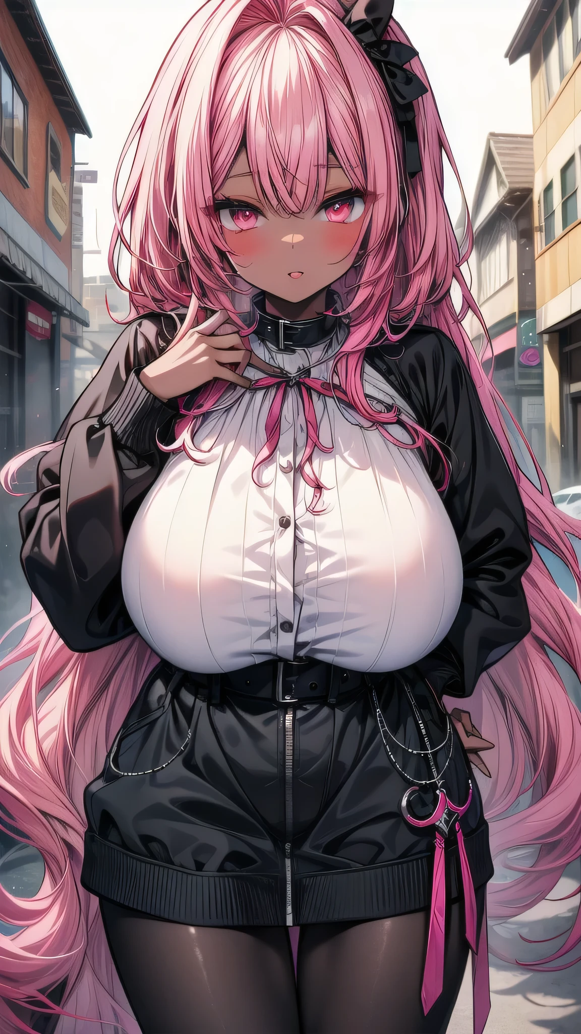 Erotic Anime Illustration、Anime Style、highest quality、Sweaty, plump, bitch police officer seduces a man、Splatoon、Perfect proportions、A narrow alley in Tokyo late at night、Sexy Uniform、Sex Appeal、Clear eyes、Very large breasts、Fatty legs、Exposed nipples、Exposing Vagina、Open your legs and show off your vagina、Cowboy Shot