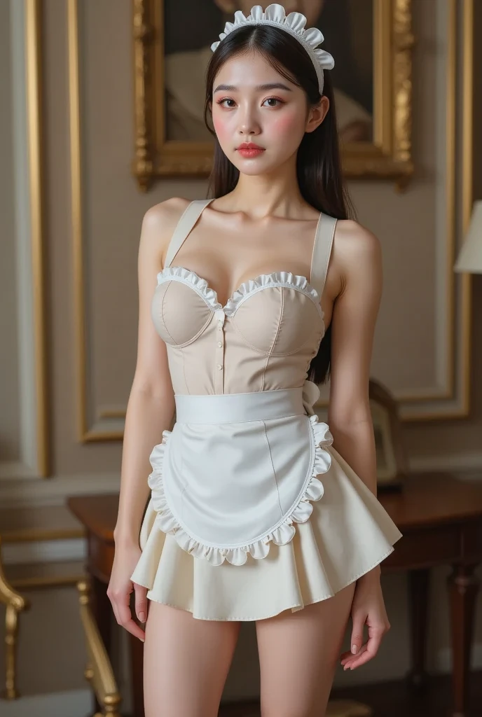 black cross laced apron, side slit, frills, thighhighs, sunglasses ((Bare shoulders)), ((Full breasts)), ((The skirt is short)), ((Sexy legs)), ((knee shot)), ((Standing, Elegant posture)), meishaonv, Cute Girl, Beauty, Practical, Fashion Girl, Red lips, Mature women, Exquisite makeup, big eyes, beautiful, (best quality, masterpiece:1.2), Extremely detailed, (Practical:1.37), ((Random Scenes, Random shooting angle)), ((Sexy long legs)), Young and energetic, Charming model, (Exquisite eyes, Delicate lips), Show a bright smile, Create stunning girl images, warm color, Extremely saturated colors, Official Art, Extremely detailed的 CG, Unity 8K wallpaper, (High Dynamic Range :1.4), (Movie atmosphere),(Soft colors), (Natural skin texture, ultra-Practical, Soft Light, sharp),(Very detailed), night, moonlight