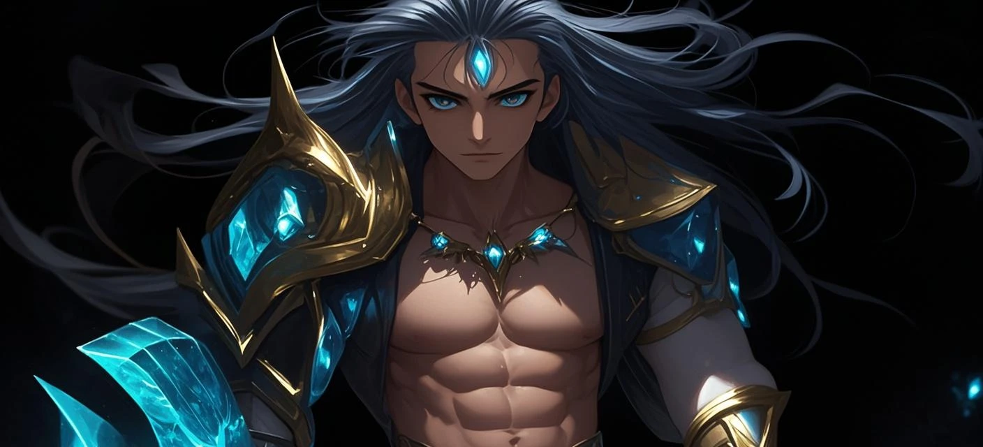 Young boy, long, black, unkempt hair, Cyan eyes, brawn, Viking, open torso, horned helmet, a sword, grimm, Masterpiece, hiquality