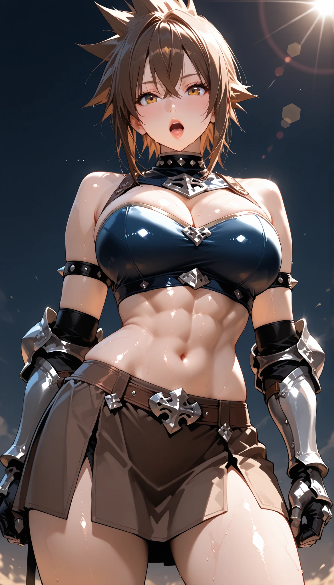 <lora:bikini-pastie-armor:1> pasties, bikini armor, navel, large breasts,, ultra detailed, masterpiece, best quality, aesthetic, detailed,, solo, seductive smile, red lips,
1girl, purple eyes, red hair, blunt bangs, medium breasts, <lora:hair_rings:1> low hair rings, <lora:EllaNyan:1>,