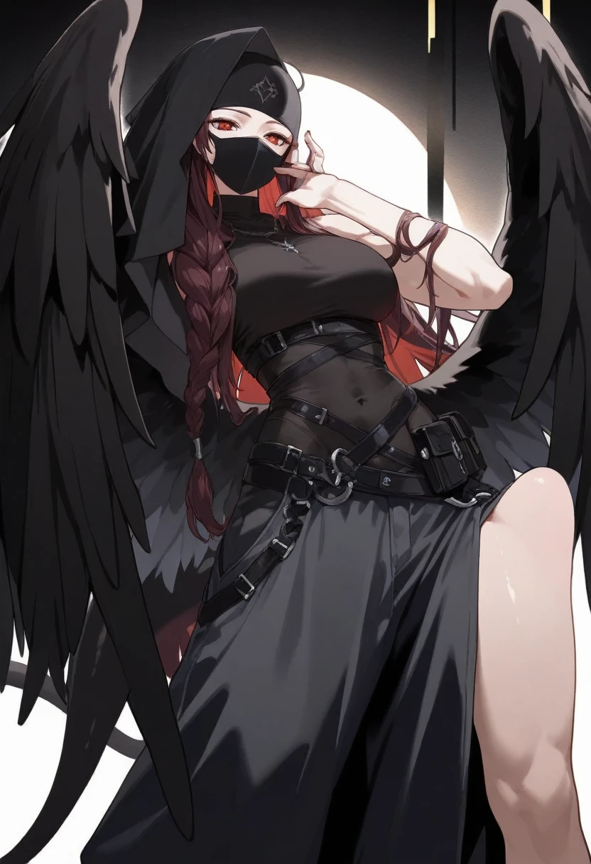 Sweating, angel, halo, midnight, town, dress, blood everywhere, angel covered in blood, looking at viewer pissed, side view,