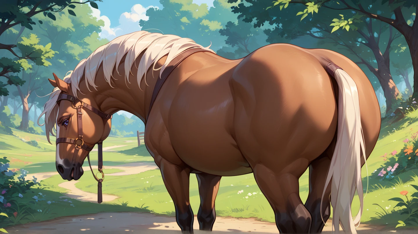 (First person view on a white horse.), BREAK The horse&#39;s mane is braided into a double tail., perfect twin tail, BREAK detailed and realistic mane textures, Shining with transparent rainbow colors, BREAK A beautiful double-tailed mane blows in the breeze., high contrast, 