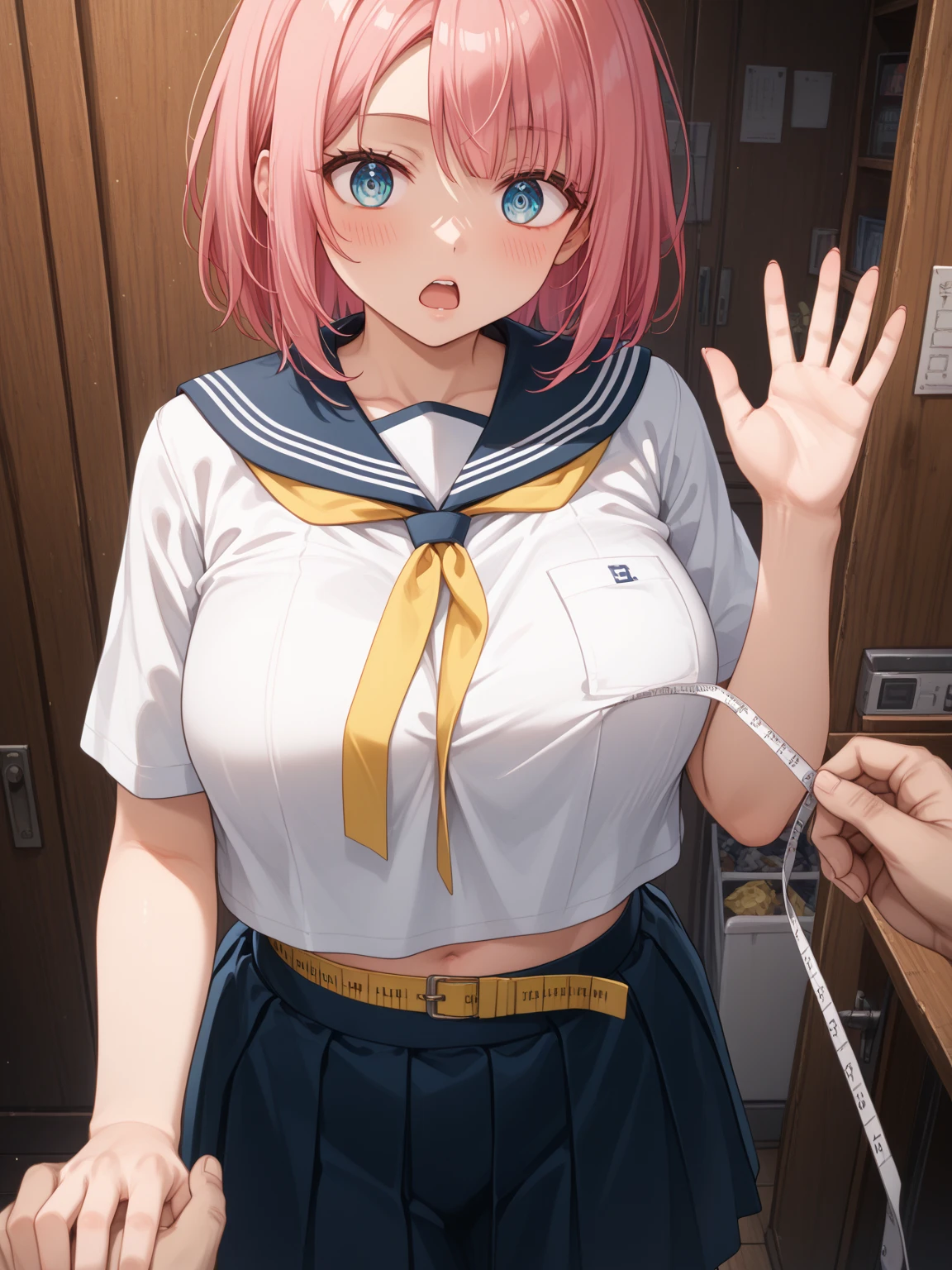 several anime character tits fucked by another and two cartoon hands grabbing them, 1girl, ((sobbing through one's tearst)),breasts, multiple boys, nipples, skirt, small breasts, breast grab, grabbing, group sex, brown hair, long hair,blue skirt, ((open legs)),((cunnilingus)), bald, thighhighs, pussy, censored, oral, blush, 5boys,((((old man)))),1 girl, breast sucking,gangbang, vaginal, ((deep kiss)), hand job, anal, multiple boys,((from side))