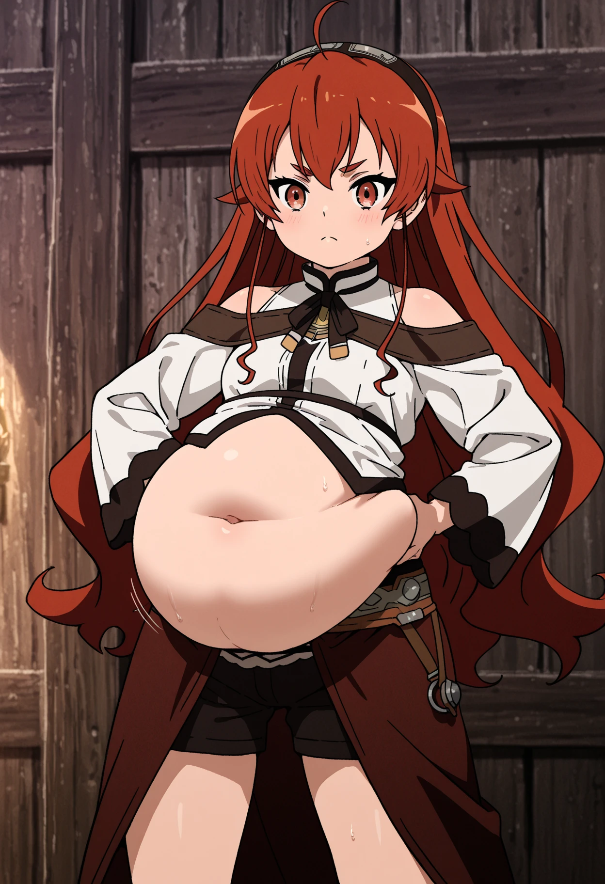 Obese Raphtalia can't stop of eat