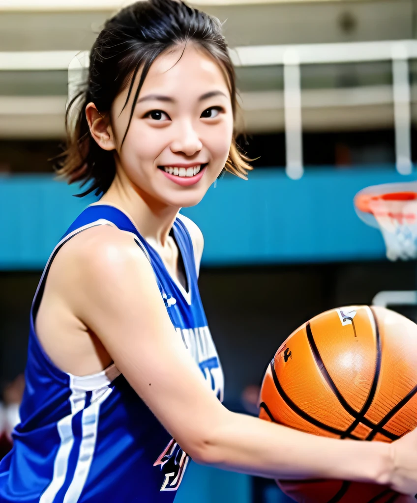 (18years old:1.2), (8k, raw photo realistic:1.2), lovely idol, (grin, wavy hair, hair bun), large breasts, plump, fullbody
BREAK
basketball player, basketball uniform, ((basketball court)), holding basket ball, Sitting on the floor, wariza, High school gym
BREAK
masterpiece, (best quality:1.2), ultra highres, (photorealistic:1.4), (extremely perfect anatomy body parts), realism, natural light, depth of fields, Detailed Background, perfect composition,highly detailed, detailed face, extremely detailed, ultra-detailed, 8K wallpaper, extremely awesome detailed, dynamic lighting, deep shadows, photorealistic, realistic face, well-groomed face, japanese cute idol, cute & sexy, prostitute_expression, adorable, (pretty idol), (small mouth), small head, ((chiseled face)), no makeup, natural skin, pores, (absurdly cute)