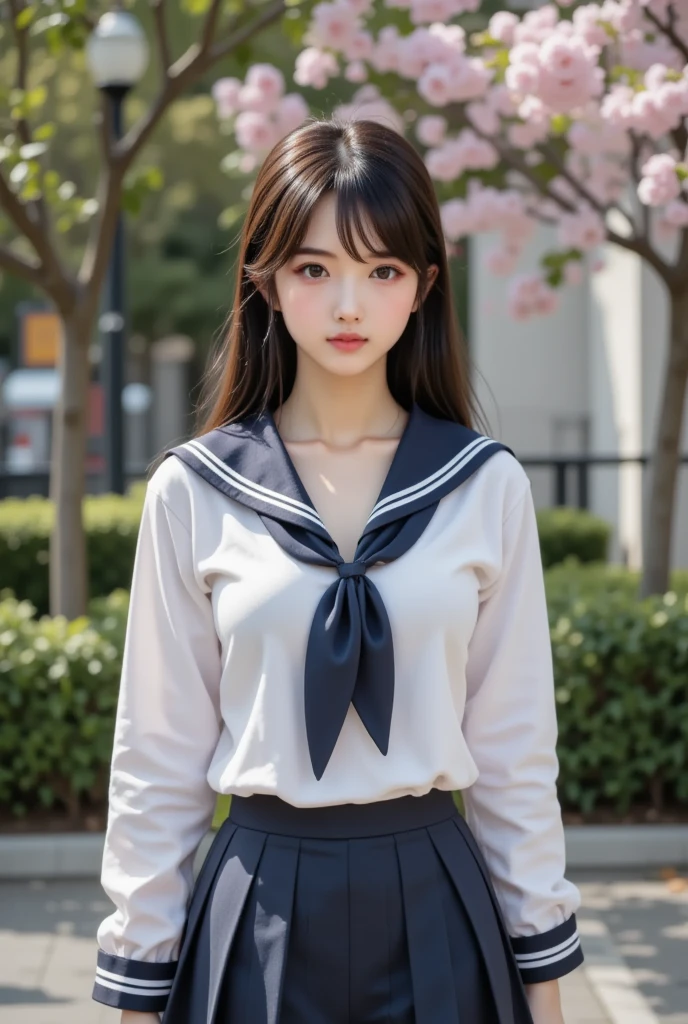 (masterpiece:1.3), (8K, Realistic, RAW Photos, Best image quality: 1.4), Japanese, (One adult girl), cute,cute、 (Lively Faces), Beautiful hairstyle, Realistic eyes, Beautiful eye details, (Realistic Skin), Beautiful skins, Charm, 超High resolution, 超Realistic, Attention to detail, Golden Ratio, (Detail Makeup:1.2), View your viewers,Tabletop, Highest quality, 非常にdetailedな, detailedに, High resolution, whole bodyの構成、Open leg pose、Boldly open your legs、美しいAttention to detail目, Fitness Wear, Natural color lip,Realistic、Realistic、alone、Realistic、Highest quality、非常にdetailedな顔、非常にdetailedな目と顔、Beautiful and detailed、Absurd、信じられないほどAbsurd、My hair is messy、Floating Hair、Brown Hair、Wavy Hairstyle、Medium Hair、(Extremely detailed CG、8K Picture Wallpaper)、(Very delicate and beautiful)、(masterpiece)、(Highest quality:1.0)、(超High resolution:1.0)、Beautiful lighting、Perfect Lightning、Realistic Shadows、[High resolution]、detailedな肌、非常にdetailedなな、detailedな顔と目、Realistic eyes、Sharp pupils、Beautiful Face、plein air、Downtown Japan、Amidst the hustle and bustle、Blurred Background、Glowing Skin、Blunt bangs、Red Eye、(Sailor suit 1.2)、Ultra HD Photos, 8K quality, Outdoor, whole body構成, Looking into the camera, Japan Perfect Beauty, Texture with visible pores, Perfect Face, Transparent muscle, Transparent muscle, Beautiful and toned body, Muscular, Bloomers (Bloomers  Japan School, Seamless Design, 単色のBloomers, Bloomers are dark blue, Exactly、Bloomers are elastic fabrics、Bloomersの長さはへそから３ｃｍThe following degrees::, )Legs wide open、、Expressionless、(Turn face to the side、)、8K、cute、Adult Girl、detailed、black eye、Black Hair、sexy、Random Pause、Random hairstyle、reflected light, Chiaroscuro, Written boundary depth, Cinema Lighting, Ray Tracing, Sony FE GM, 超High resolution, 超detailed, masterpiece, Textured skin, Attention to detail, Highest quality, Awards,Bitch、Huge breasts、Too big、Saggy breasts、whole body、Glasses