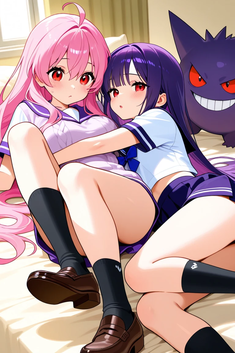  score_9, score_8_up, source_anime, 2girls, lying down, ass, back view, ass focus, behind view, lying on bed, depth of field, facing away, teen titans, starfire, starfire and raven, raven (grey skin), scared, bruised, wounded, injured, bleeding, blood, cut wounds, severe wounds, gore