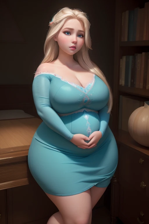 (((1 woman))), ((blonde beautiful blonde girl with cyan eyes with wearing a royal dress, with an obese body, with an obese fat pregnant bloated belly fat legs and thighs and fat arms fat breast fat ass, blsuhing), ((inside of a bedroom) ) beautiful girl)), (18 year old pretty girl), ((1 screen)), 8K, RAW shot, highest quality photo, best masterpiece, nice realistic photo, ((anatomically correct proportions: 1.5)), beautiful woman with nordic traits, detailed face, detailed eyes, narrow nose, detailed fingers, detailed skin, large breasts, nipple shadow, vertical crotch creases, ((sitting with crotch open))