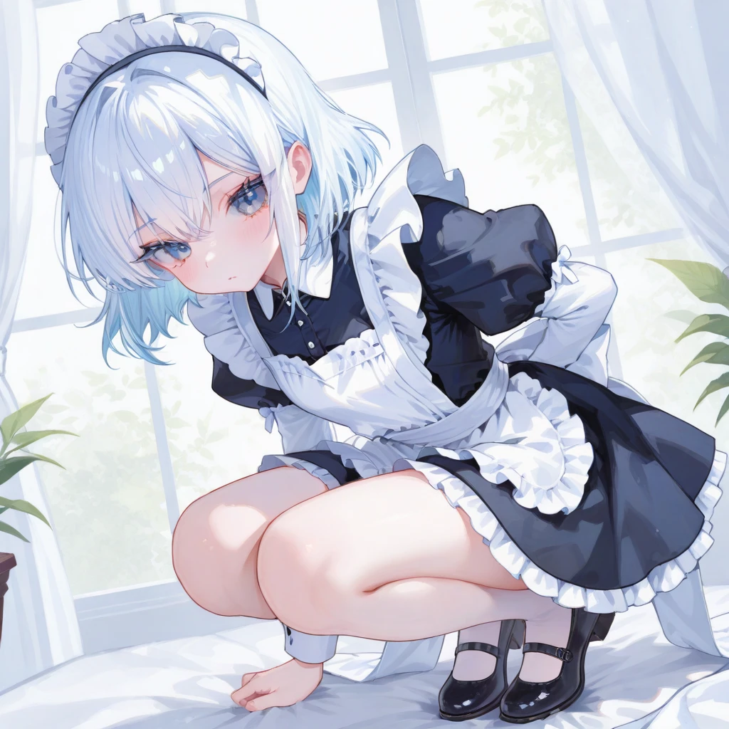 Animated characters with cat and bird on sticks, change in dress, anime girl in a maid costume, I will deny the problem, change, changesh, maid outfit, maid, Twintail White_Gloves, pixiv, Animation Moe Artstyle, gorgeous maid, anime cat girl in a maid costume, maid dress, from desire,