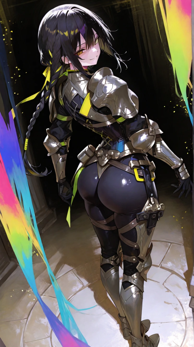a close up of a person in a black outfit with a big boot, cutesexyrobutts, 2b, 2 b, thicc, 8k high quality detailed art, extremely detailed artgerm, thick smooth warframe thighs, commission for high res, inspired by Masamune Shirow, beautiful anime girl squatting, villainess has black angel wings