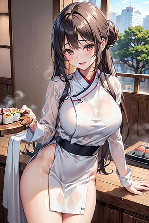 1girl, nsfw, IZUMO
A VERY STYLIZED ASIAN GIRL DRESSED AS A GEISHA STANDING IN AN OUTDOOR AREA, SPLIT-COLOR HAIR, 1GIRL, SOLO, MULTICOLORED HAIR,TWO-TONE HAIR, BROWN HAIR, LONG HAIR, IZUMO,, empty eyes, (large breasts, Naked:1.5), nipple, Walking, Cooking Classes, Sweets shop, frozen, Wet, crying, (1girl) Blank look, Peeing, lactation, projectile lactation