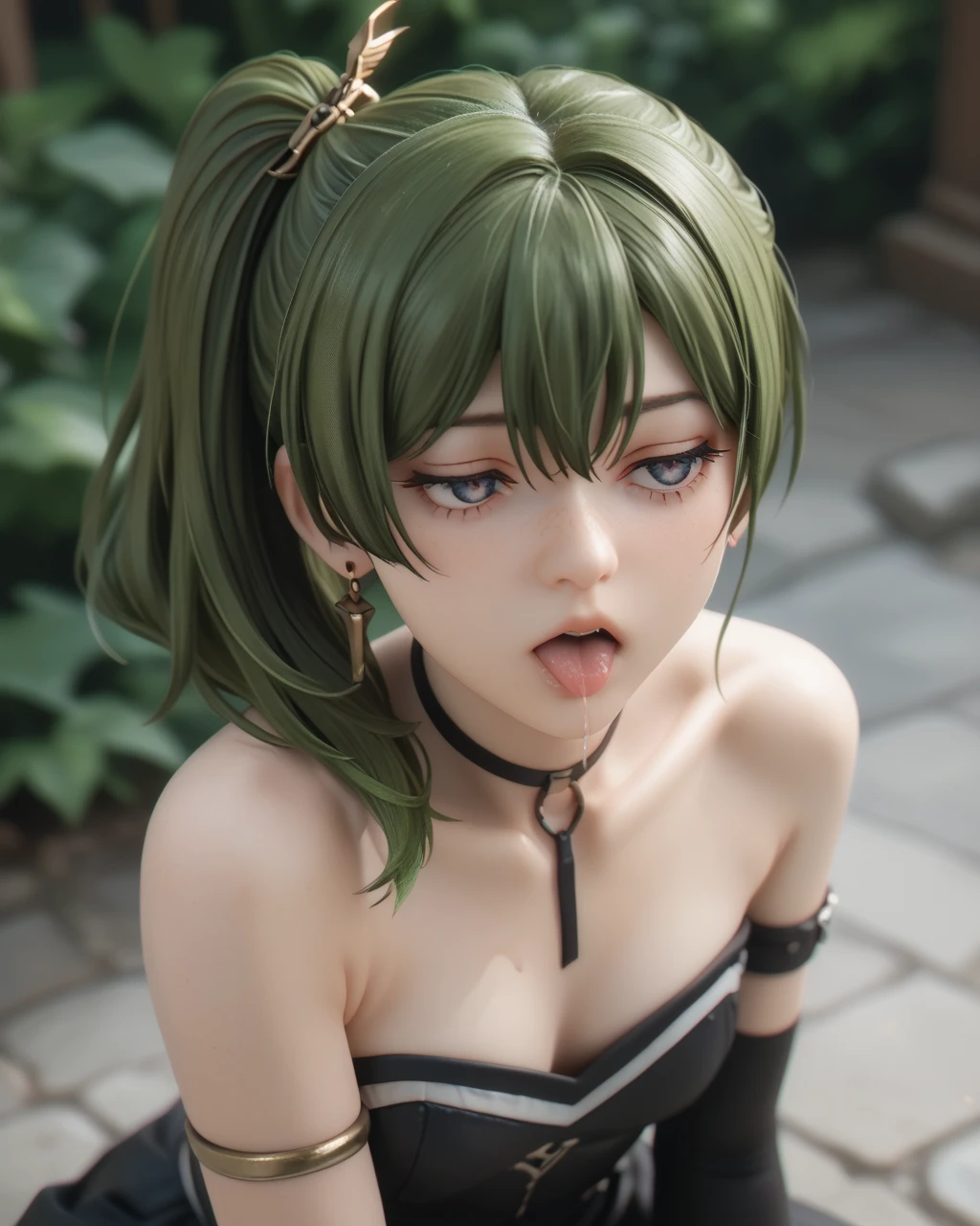 Wild Girl and Guy Sex, green hair, Hairstyle two ponytails, girl on top, Penetration, Very beautiful realistic girl, sexypose, sexy face, completely naked, uncensored