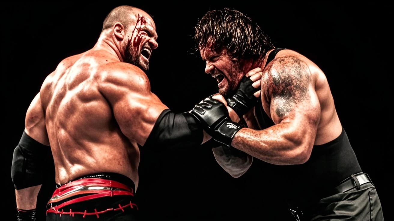 A man fighting The Rock 