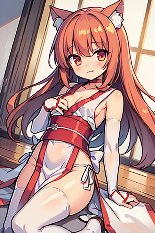 1girl, solo, big eyes, evil smile, tied in rope, Shibari, bondage, long hair, tied to pillar, arms behind back,