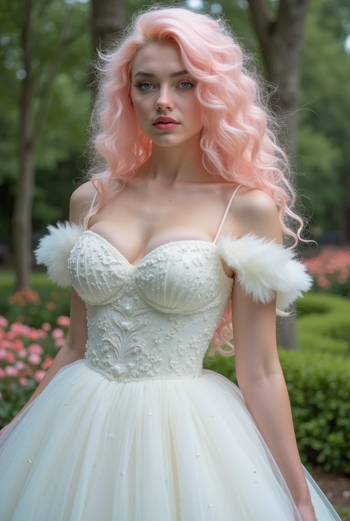 pnkdamond, pink hair, pink eyes, longye hair, stomach jewelry, Pink skin, toned,
puffy short sleeves, elbow gloves , white thigh highs, fluffy dress,
standing, upperbody,
outerspace,
(incredibily detailed, beautiful detailed r 90ostro,beautiful detailed eyes, Masterpiece artwork, best qualityer) cinematic lighting, ssmile,