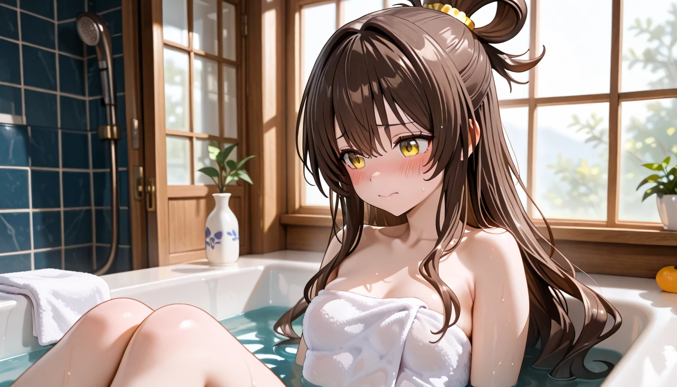 Absurd, Super detailedな,(In 8K:1.3),Masseter muscle area,(masterpiece:1.2)、(Highest quality)、4K、Super detailed、(Movement Structure:1.4)、(Shining Lights、Atmosphere lighting), High resolution, Best Quality、(One girl:1.4),Super detailedな,Bright colors、Treebreak Production Art、(Warm color light source:1.2),High-level image quality、Fine image quality、Intricate details,Volumetric Lighting,Realism BREAK、Profile、 Idol face、15 years old、Very beautiful face and eyes, Beautiful images、 natural make up、big eyes、 taking a bath (Baby Face:1.4)、(Big Tits:1.4)、(Breast bag:1.2), (glossy skin :1.5)、(Sweat:1.5), nsfw,(taking a bath:1.5), (bathroom:1.2) 、 (brown hair,medium hair,sidelocks、wet hair:1.4)、 (Beautiful nipples)、(Delicate and detailed、naked)、 (orgasm face)、(White skin:1.4)