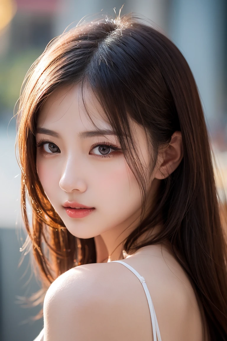 Tabletop, Highest quality, shape, Very detailed, High resolution, 8k wallpaper, Perfect dynamic composition, Ultra detailed face, Natural Lip , Cleavage, (The eyelashes on both eyes are equal and beautiful.), looking at the camera, Izakaya, (whole body)