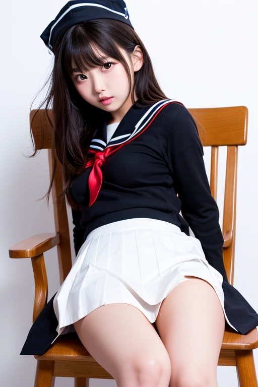 squat, Madoka Ayukawa, 14 years old, bangs, 1girl, masterpiece, highest quality, disorganized, retro artstyle, 1980s \(style\)))), look viewer, (((scool sailor uniform))), full blush, (((no Panties))),, Take a look here, (((nsfw))), view audience, nsfw, Genitals are visible,1girl, (((See here))), nsfw, (Japanese girl showing off genitals:1.1), look viewer, (((squat on the beach, knee standing,))),