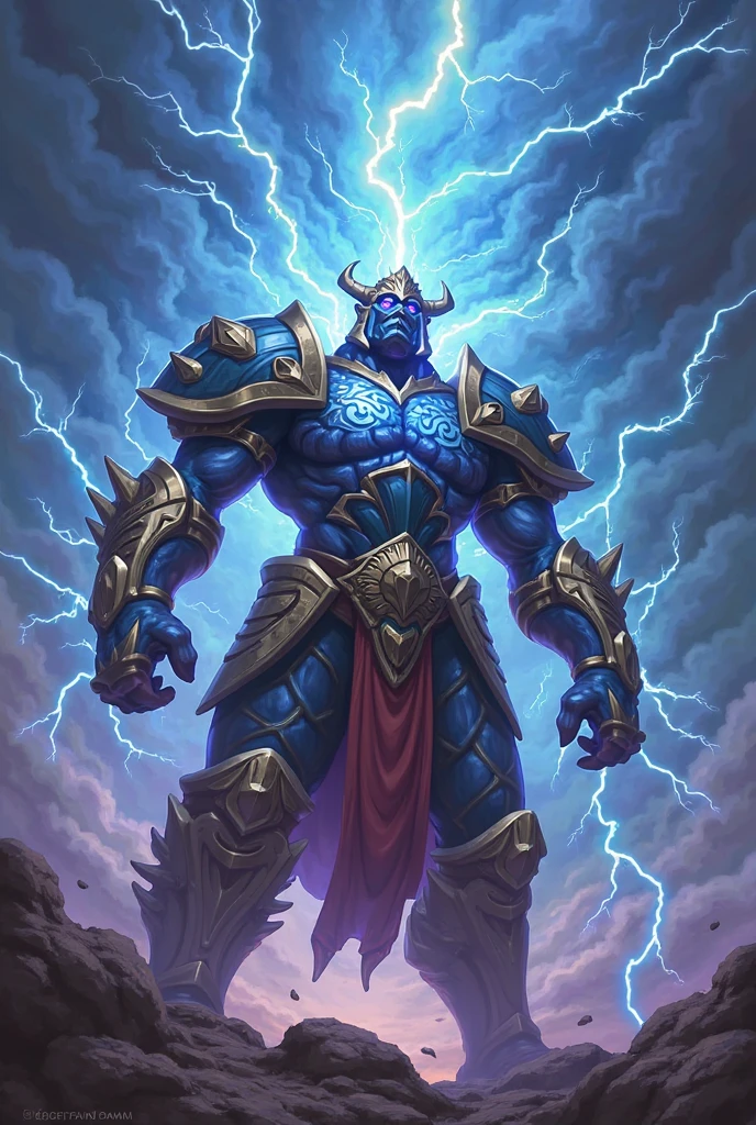 ((Masterpiece)), ((Best Quality)), (Very Detailed), ((Very Detailed)), 4K, (8K), very aesthetic, absurdres highres, In a fantasy scene, a giant with a giant hammer rampages through the battlefield. The hammer is engraved with ancient symbols and surrounded by a magical aura. Along with the giant's fierce expression, lightning flashes across the dark stormy sky, and the ground cracks due to the impact of the hammer.