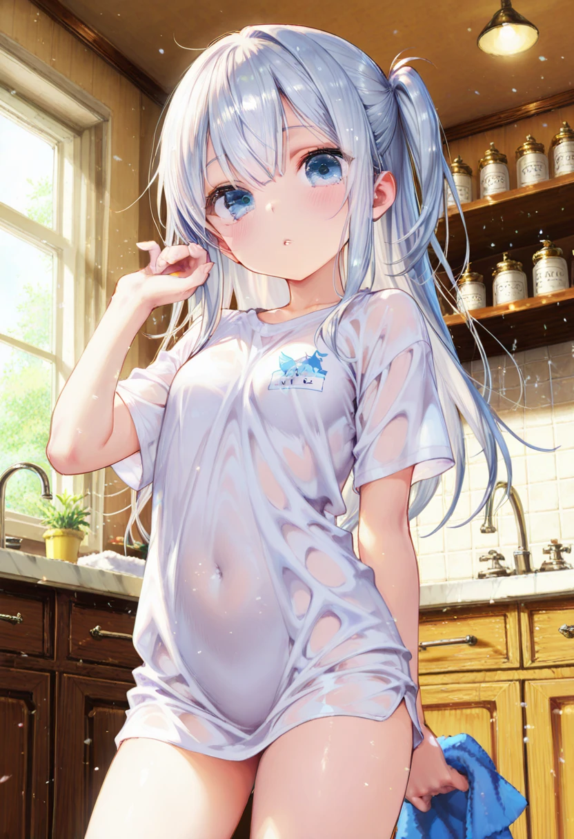 highest quality,wonderful,finely,extremely detailed CG Unity 8K wallpaper, (1 girl,wavy hair, blue eyes,medium hair), (small breasts:1.2), (black school swimsuit:1.3), (bare shoulders:1.1), (clavicle:1.1), (semen:1.2), (loli:1.2),(sperm:1.2), (zettai ryouiki:1.2),(constriction:1.2), (Are Standing:1.2),(Nipples),(Nipples visible), ((cum,sperm,semen)),(((cum on face))),((ejaculation semen)),((ejaculation cum)),(((bukkake))),silver hair,arms up,armpit,locker room,(((cum on body))),(((sukumizu)))