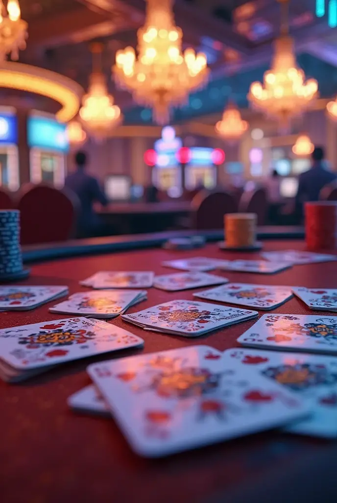  beautiful casino model elements casino table cards and coins 