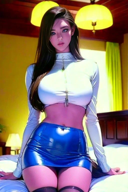 Woman in dark blue leather jacket posing on a dark black wall, beautiful model, Beautiful very white girl, Nico Robin, model, IG model | Artgerm, Gama Murata and Artgerm, seductive anime girl, Pink beach sarong, beautiful white woman, Like Artgerm, beautiful body and face, Attractive pose, Ilya Kuvshinov and Artgerm, Nico Robin,NicoRobin, blue eyes, big breasts, Nico Robin , 27 year old, Nico Robin, pretty, happy, female, very pale white skin, Nico Robin, pink skirt, white skin, Nico Robin,anime girl in blue jacket standing on a dark room, dark wall, Nico Robin, Pink beach sarong, CG 8K ultra realistic, Masterpiece, ((Ultra detailed background, delicate pattern, Intricate details)), (Highly detailed, Fine details), The best quality, 1girl , (photorealistic:1.4),beautiful lighting, absurd, RAW photo, Film grain, ((big breasts, thin girl)), NicoRobin, 1girl, Long hair, black hair, Only, blue eyes, cleavage, They are smiling, ( big breasts), Nico Robin, Beautiful blue eyes, Big and perfect breasts, Nico Robin, Pink sarong, leather jacket, cleavage, big bust, pale white skin, Nico Robin , perfect skin, Nico Robin, dark blue leather jacket, pale skin, nicorobin, dark blue jacket, extremely white skin, Nico Robin, pink sarong, very white skin, white skin, nico robin, Big tits, great cleavage, pink sarong, nico robin, sky blue eyes, perfect eyes, natural makeup, photo on a dark room, femenine lovely