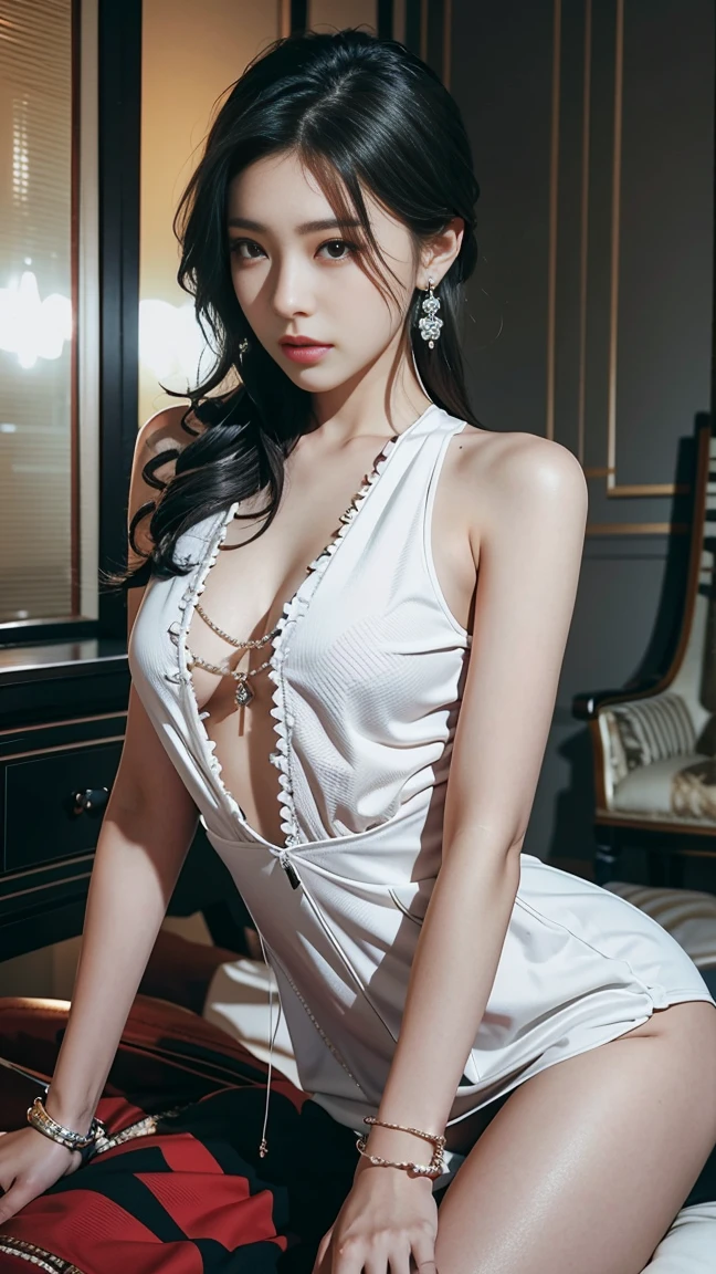 very beautiful nipples:5.0、knit dress、 groin and armpits 、Open your thighs in an M shape、open your legs wide、ultra high resolution、masterpiece、highest quality、 highly detailed face、fine eyes、Very difficult、perfect shiny shiny skin、perfect lighting、detailed lighting、ドラマチックな影のmasterpiece、best image quality:1.2、((beautiful young woman))、transparent skin:1.2、{smile}、(cute)、written boundary depth、sharp focus on breasts:3.0、in detail
