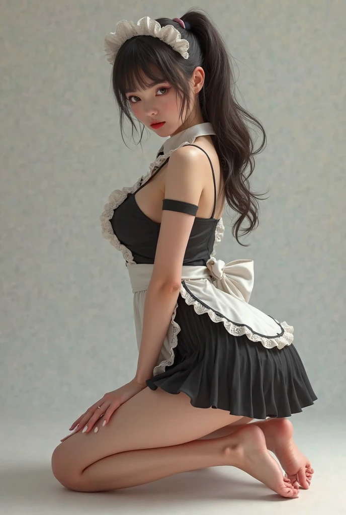 ((Top Quality)), ((Best Retail)), (High level of detail: 1.3), (8k, RAW photos, top quality, masterpiece: 1.2), (realistic, photorealistic: 1.37), (Ultra realistic), (High Details), (Face detail), (Shadow Detail), (((Gigantic huge breasts: 1.5))), ((long legs : 1.3)), 1 girl, (25yo), Red hair, long hair, Black dress, white stocking, background detail