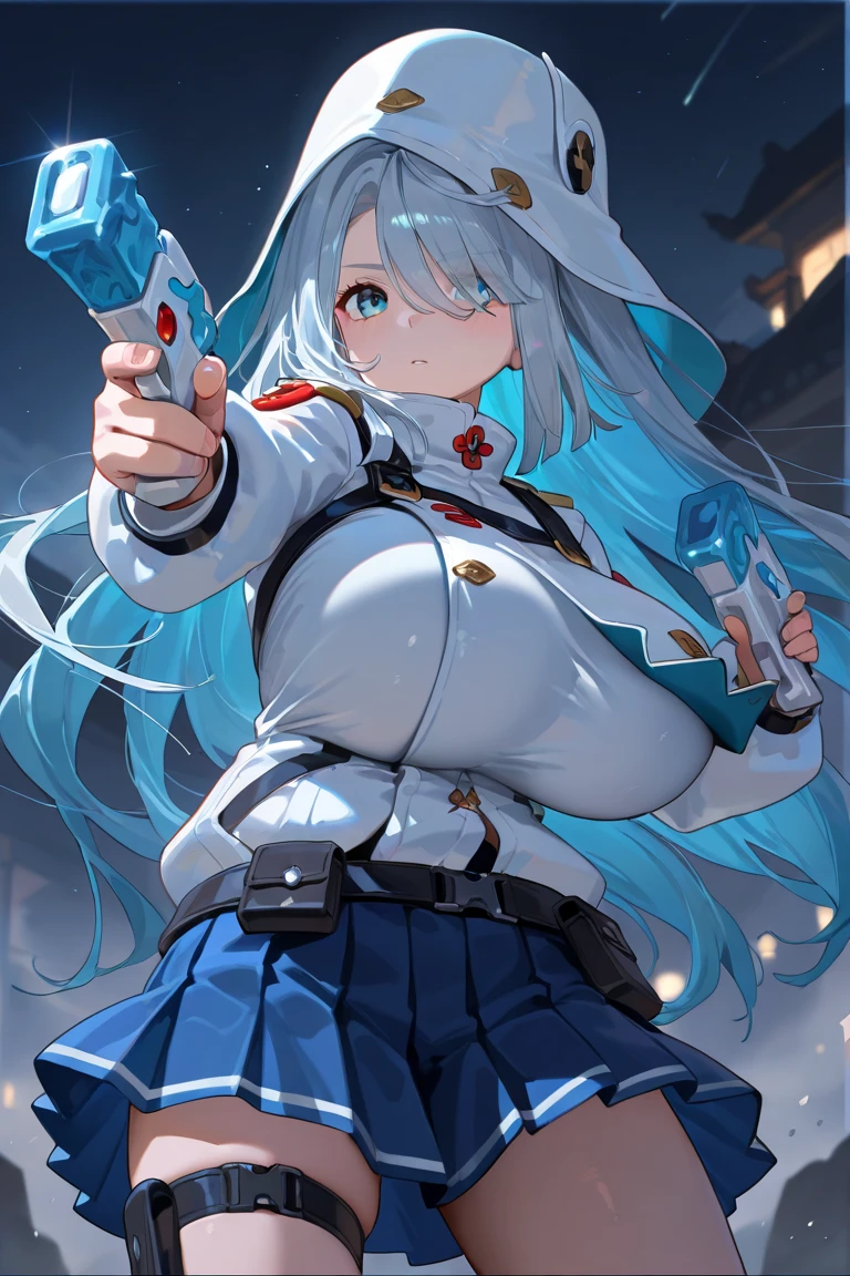 White blood cell, genderbent, large breasts, long hair