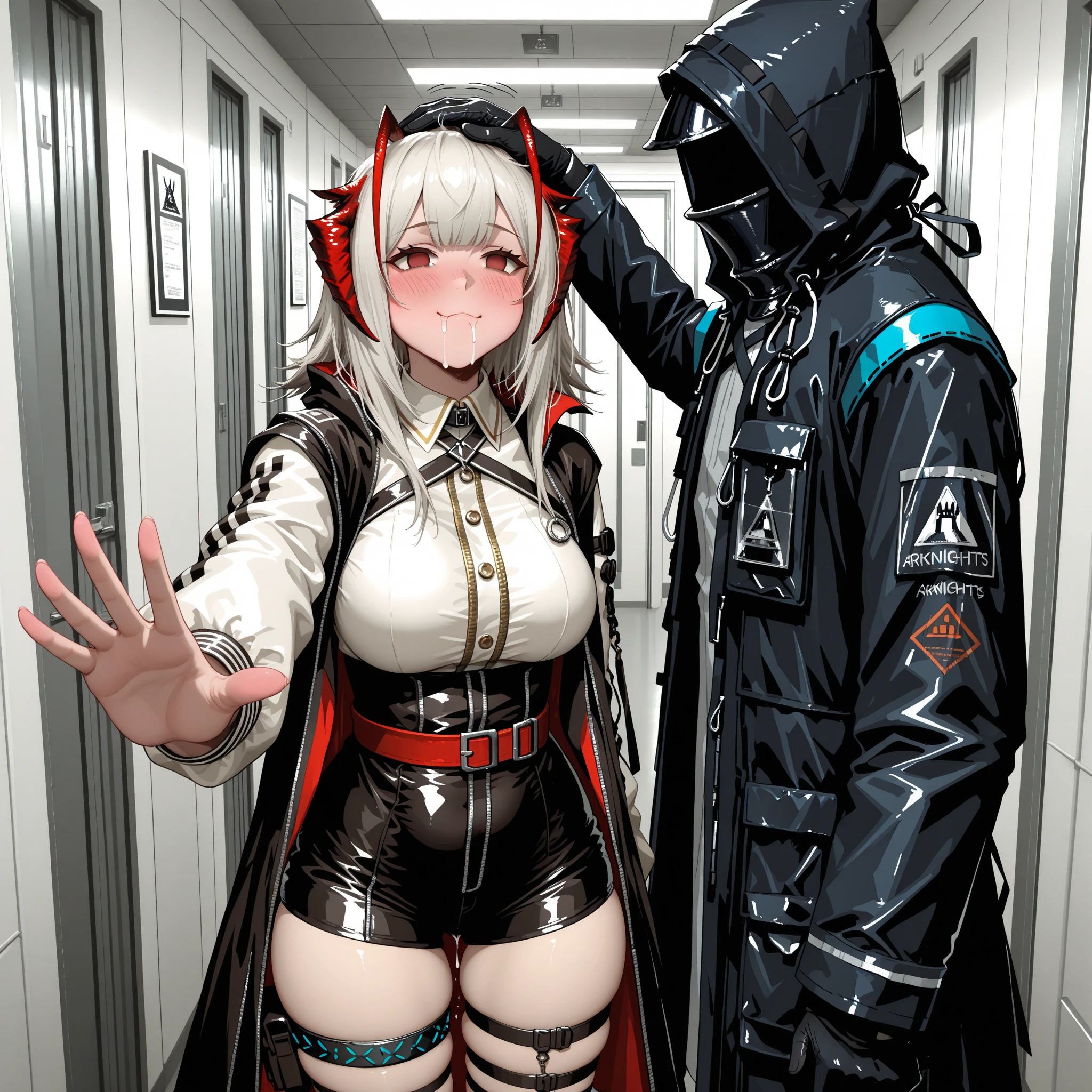 a handcuffed teenager girl getting raped by an emo guy, space, space ship, futuristic, bdsm, bondage, sex ,rape , forced, sexual intercourse, handcuffed, restrained