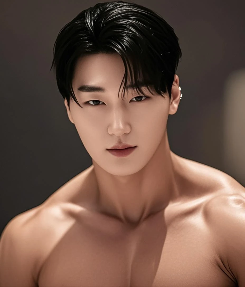 (Highest quality: 1.5, Surrealism: 1.5, reality: 1.4, Very detailed CG 8K wallpaper: 1.5, masterpiece: 1.3, Passionate and detailed photos: 1.2), (Surrealism realistic texture: 1.4), Very detailed, (masterpiece, Highest quality), Very detailed 8k wallpaper, Japanese men, (The guy looks like a K-Pop idol), Age 25, good looking, Delicate face, Stubble, muscular, naked, Full chest muscles, Big Target, Defined, muscular body, sexly, They smiled, Fine hand, Perfect hands, thigh. , whole bodyショット , Luxury hotel bed  , sexly、whole body、Long legs
