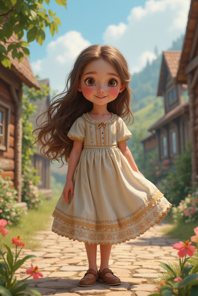 6 year old girl underwear, Realistic panties made from patterned cotton fabric, Medieval One Piece Long Dress, Fabric Realism, Low - Angle, You can see the drawer, Pull up the hem of your dress with your hands, Strong winds, Translucent slip, Translucent slip, tights、Peeking from below, Highest quality, Crotch close-up,