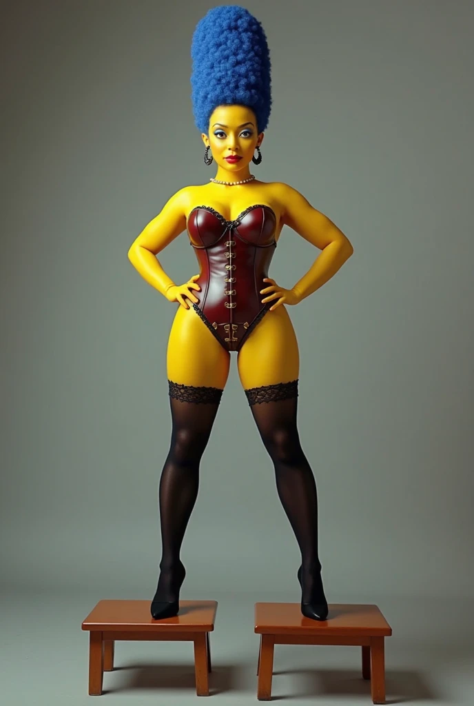 Naked centaur Harley with three heads, four legs and huge siliconed tits