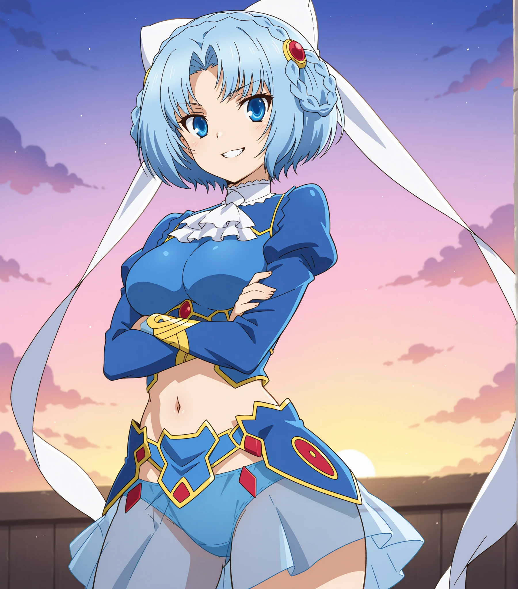 CURE SKY, DRESS, TWINTAILS, GRADIENT HAIR, AHOGE, BLUNT BANGS, HEAD WINGS, FINGERLESS GLOVES, WHITE SHIRT, PUFFY DETACHED SLEEVES, cape, THIGHHIGHS, BLUE LEGWEAR, gem, SINGLE EARRING, 1girl, 独奏, upper body, facing viewer, (looking at viewer:1.5), in the center, smile,
Open your mouth wide、a large amount of on the face,、Tongue sticks out of mouth、Big Breasts、Cleavage
