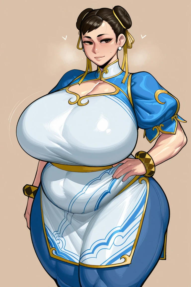 score_9, score_8_up, score_7_up, score_6_up, score_5_up, score_4_up, solo, Chun-Li from street fighter, ((thicc mature mom)), black hair, closed happy eyes, big thick full lips, ((pouted lips)), ((open mouth)), ((full body)), ((NSFW)), sexy, seductive, alluring, cute, pleasured eyebrows, (((gigantic breasts))), sagging breasts, big nipples, wide hips, thick thighs, huge ass, breasts focus, (((two Pov hands groping breasts firmly))), (((from pov))), (close up), ((upper body)), hands behind back