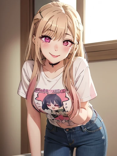 , (nsfw), ((beautiful)), ((masterpiece)), ((best quality)), (extremely detailed face), perfect lighting, highres, 8k, wallpaper, backlit, (absurdres), (ultra detailed, 8K, ultra highres:1.2), BREAK,(RED Ribbon on HAIRband:1.2),smile,navel,groin,denim shorts,loose clothes,shirt pull,shorts pull,A fashionable female ,dressed in a casual yet stylish outfit,browsed the racks of clothes at the department store. She hummed a tune to herself as she examined the various accessories and small items on display. Her outfit consisted of a pair of ripped denim shorts paired with a loose, camisole and a pair of sneakers. She accessorized with a small, silver bracelet on her wrist. As she shopped, the girl couldn't help but be drawn to the various colorful and glittering items in the store. She picked up a pair of cute, heart-shaped earrings and a matching necklace,admiring them in the bright, fluorescent lighting,Ichigo Hoshimiya (Aikatsu!),from below,squatting,groin_focus,Blonde_HAIR