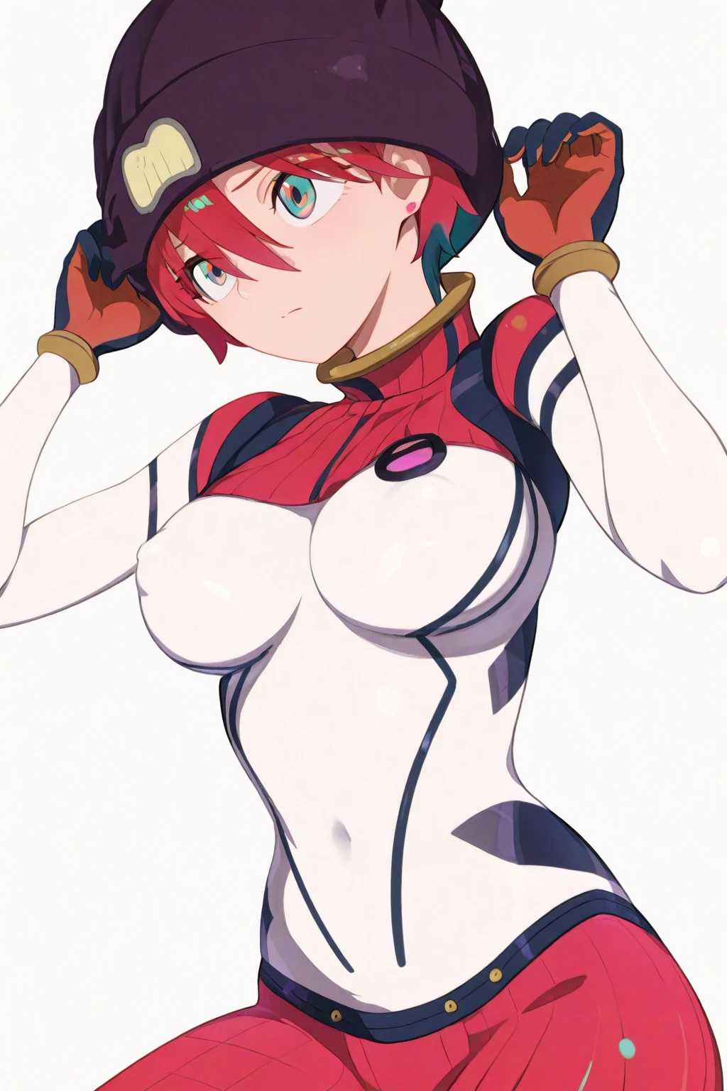 snfw,(highest quality:1.2),1 girl,alone,Are standing_Split,AYANAMI REI,(white leotard:1.2)、short hair,blue hair,bangs,interface headset,hair between eyes,pixelated background,neon light,SF color scheme,Bright colors,metallic texture,detailed shading,Holographic interface,dark atmosphere,high contrast,sharp focus,twig of hair,Reflective surface,exquisite details,High resolution,studio lighting,Red accents,Illuminated environment,artificial intelligence assistant、camel toe, sexy,