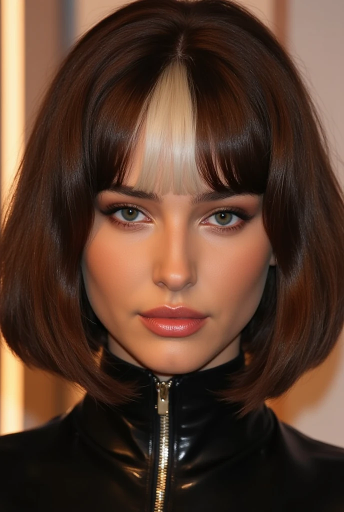 ((Jane Kaczmarek linda com 50 años, (2000s style haircut with curtain bangs over the eyes), sensual and seductive, she is standing next to a fireplace, wearing a thin pink silk dress, with a seductive and attractive look of curved eyelashes, sensual mouth wearing red lipstick, symmetrical face, perfectbody, slender, skin depth, delicate and highly detailed face)), using the best shadow and lighting techniques, to create a mesmerizing portrait that transcends the visual, ultra-realistic image, perfect symmetry, vibrant and clear, dynamic view, high level of detail and definition, 1200 PPI - Photographic resolution with greater color realism, hyperrealisti, high fidelity, cinematic, 8K UHD image resolution.